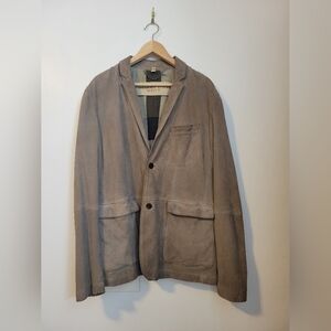 Burberry Brit Suede Goat Leather Jacket Coat Blazer XLARGE